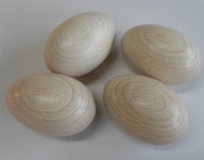 Holz-Eier ca. 60 x 40 mm, Buche, ohne Bohrung